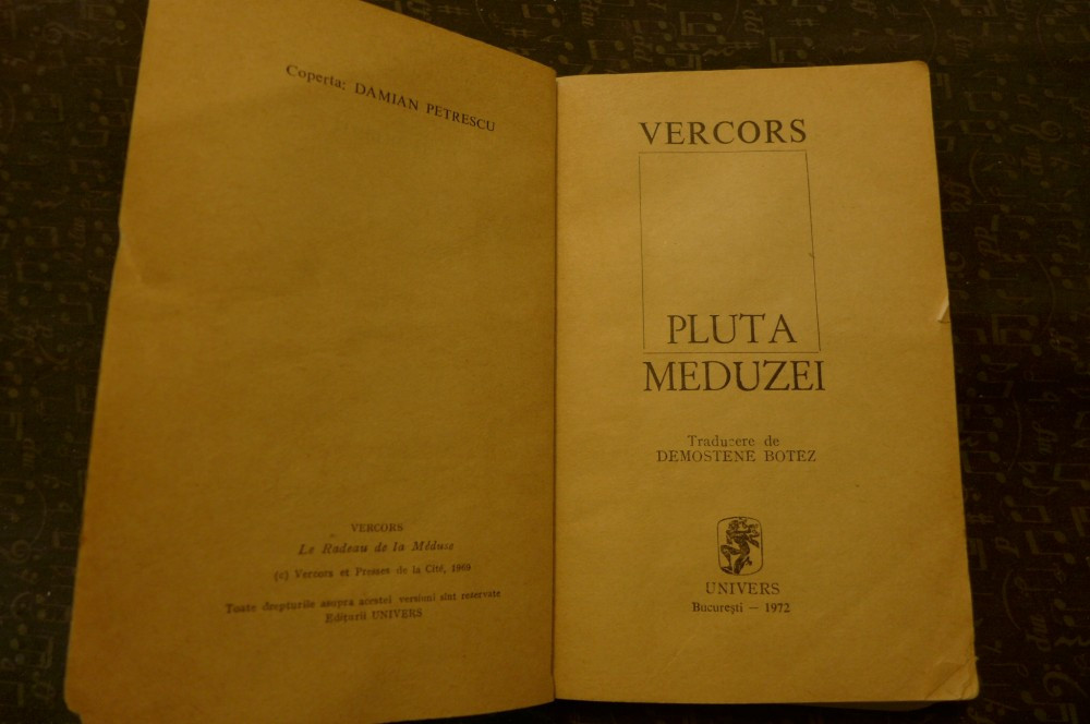 Pluta meduzei de Vercors Ed. Univers 1972 | arhiva Okazii.ro