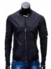 Jacheta pentru barbati, negru, cu fermoar, casual, slim fit - C217 foto