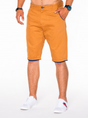 Pantaloni scurti pentru barbati, camel, casual, model de vara, slim fit, buzunare laterale - P520 foto