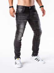 Blugi pentru barbati, negri, slim fit, conici, casual, skinny - P562 foto