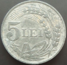 Moneda 5 Lei - ROMANIA, anul 1942 *cod 3182 ZINC foto