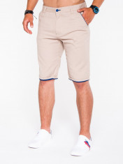 Pantaloni scurti pentru barbati, bej, casual, model de vara, slim fit, buzunare laterale - P520 foto