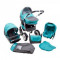 Carucior Copii Multifunctional 3In1 Fenix Teddy Turquoise