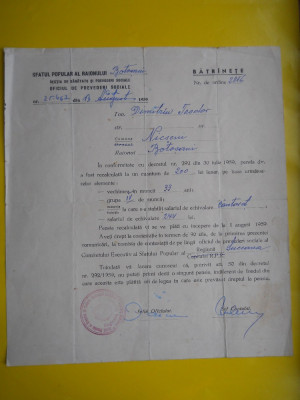 HOPCT DOCUMENT VECHI 156 BATRINETE / SFATUL POPULAR BOTOSANI 1959 -FISCALIZAT foto