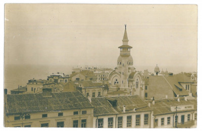 4140 - CONSTANTA, Mosque, Panorama - old postcard, real PHOTO - unused foto
