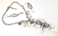 Set bijuterii dama-PPP(colier+ cercei) VINTAGE martisor-INOX placat cu aur 18k