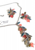 Set bijuterii dama (colier+cercei)-nunta lantisor inox placat cu AUR alb 18K