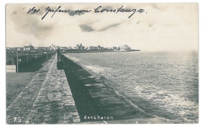 4131 - CONSTANTA, Faleza - old postcard, real PHOTO, CENSOR - used - 1917 foto
