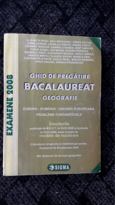 GHID DE PREGATIRE BACALAUREAT GEOGRAFIE EUROPA ROMANIA UNIUNEA EUROPEANA PROBLEME FUNDAMENTALE ENUNTURILE MODELE DE REZOLVARE foto