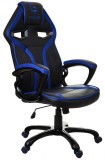 Scaun Gaming Birou Gran-Racer Negru-Albastru, Piele Eco, Suport Lombar, Mecanism Tilt, Reglabil, 150 kg