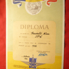 Diploma- Evidentiat in Munca la IPC - 1972