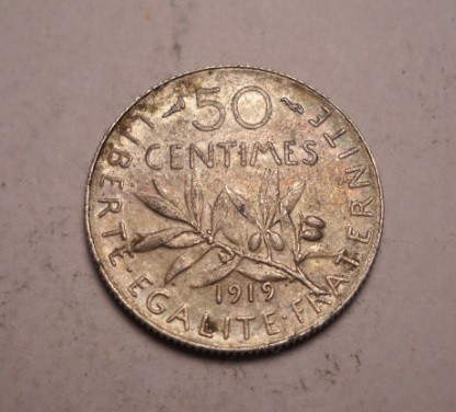 Franta 50 Centimes 1919 UNC