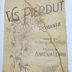 (T) Partitura muzicala veche, Vis pierdut, Romanta