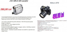 Aparat foto Nikon D 70 si camera mini DV JVC GR D 325 S foto