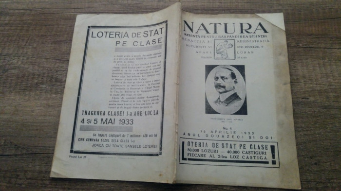 Natura 15 aprilie 1933/ revista pentru raspandirea stiintei