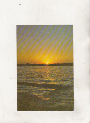 bnk cp Delta Dunarii - Rasarit de soare pe Dunare - circulata foto