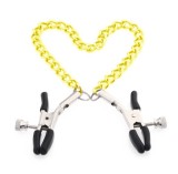 Cleme Sfarcuri cu lant Metalice Sani Fetish Bondage BDSM Nipple Chain Gold, Rosu, Roz