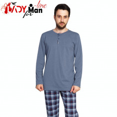 Pijama Barbati, Toamna/Iarna, Plaid Basic, Gazzaz by Vienetta, Cod 1608 foto