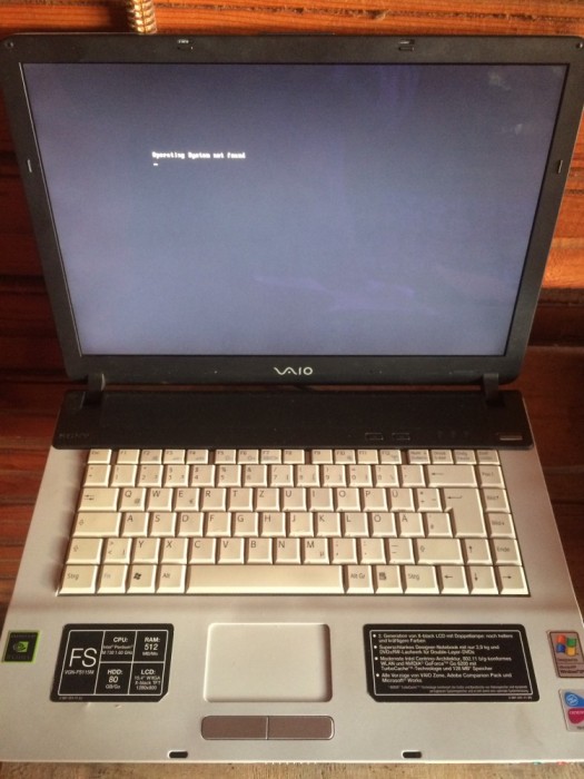 laptop SONY VAIO VGN-FS115M - display 15,4 WIDE