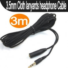 Prelungitor 3 metri cablu audio 3.5mm tata - mama casti stereo jack extensie foto