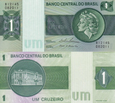 BRAZILIA 1 cruzeiro ND (1975) UNC!!! foto