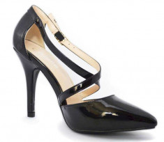 Pantofi dama negri Stiletto - toc 10 cm, model Rachel foto