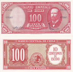 CHILE 100 pesos ND UNC!!! foto