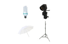 Kit lumina foto video, videochat cu umbrela de difuzie foto