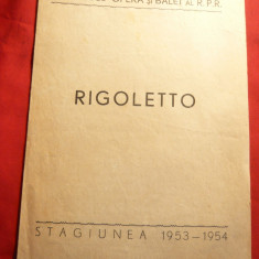 Program -Teatrul de Opera si Balet al RPR - Rigoletto de Verdi ,stagiunea 1953