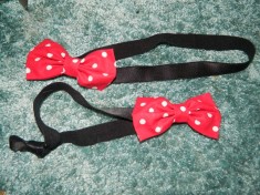 Bentite asortate mama-fiica, 2 bentite asortate Minnie Mouse, cordelute Minnie foto