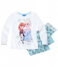 Pijama cu maneca lunga Disney Frozen alb foto