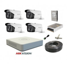 KIT 4 CAMERE SUPRAVEGHERE FULL HD 40 m IR HIKVISION COMPLET foto