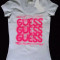 TRICOU M DAMA MANECA SCURTA PAIETE ROZ NEON T-SHIRT BUMBAC