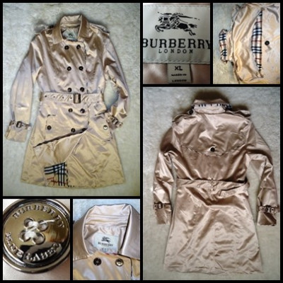 PARDESIU TRENCH DAMA BURBERRY APRIL SHOWERS IMPERMEABIL BEJ AURIU SIDEFAT foto