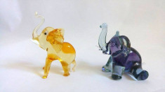 Lot 2 figurine miniaturi sticla Murano, elefant, elefantei foto