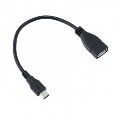 Cablu adaptor Otg Type-c tata usb 3.1 la AF USB 3.0 mama, negru foto