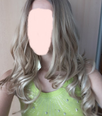 Peruca ombre blond 60 cm kanekalon, cu eticheta + casca fileu par foto