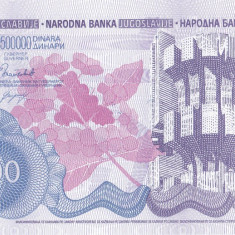 Bancnota Iugoslavia 500.000 Dinari 1989 - P98 UNC