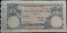 Bancnota 100000 lei - ROMANIA, anul 1946 / Mai *cod 16 foto