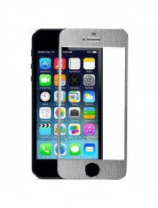 Sticla temperata Tempered Glass Silver aluminium pentru iPhone 5 / 5S / 5C foto