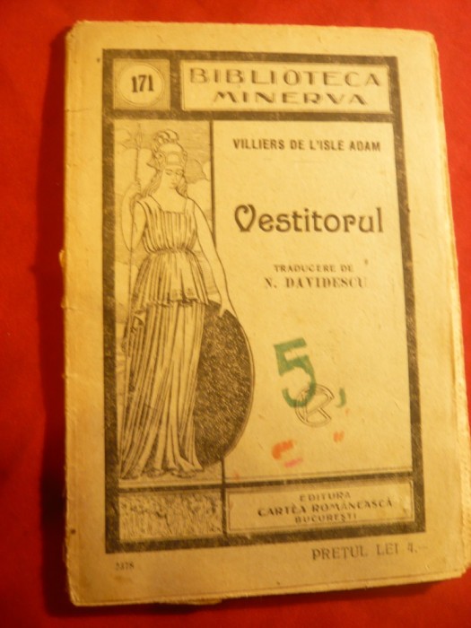 Villiers de L&#039;Isle Adam - Vestitorul - interbelica Bibl. Minerva 171