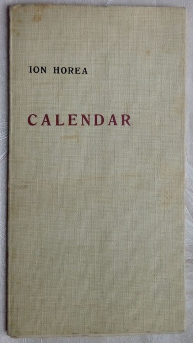 ION HOREA - CALENDAR (VERSURI 1969)[dedicatie/autograf pt acad. EMIL CONDURACHI]