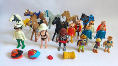 Lot mare amestecat figurine Geobra Playmobil, cai, omuleti, accesorii foto