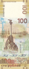 Bancnota Rusia 100 Ruble 2015 - PNew UNC ( anexarea Crimeei - serie CK ) foto