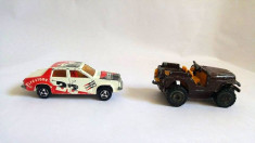 Lot 2 masinute fier macheta Majorette France, Jeep 4x4 si Oldsmobile foto