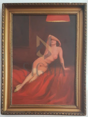 TABLOU, GEORGE CATARGI, NUD, U.C. DIM: 68 CM X 48, 5 CM foto