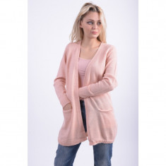 Cardigan Lung Vila Riva Knit Roz foto