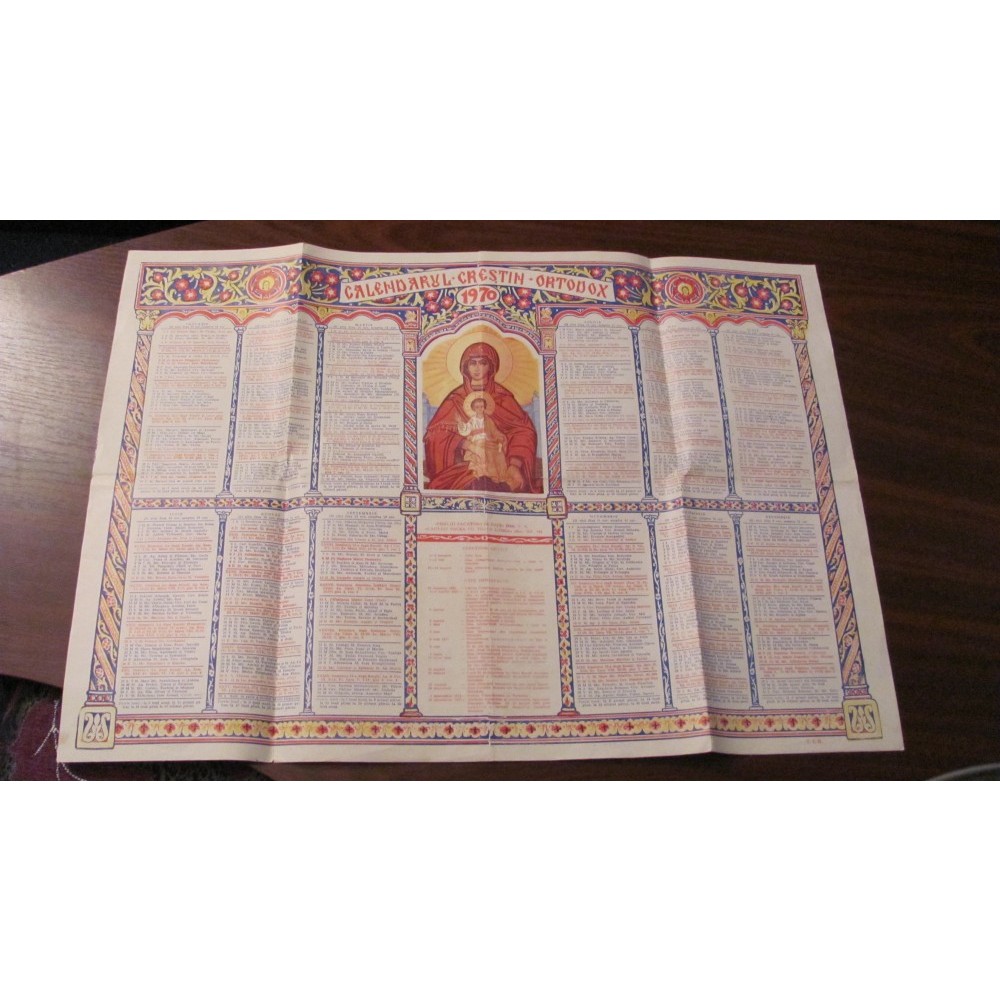 GE Calendarul Calendar Crestin Ortodox 1970 / unifata / stare
