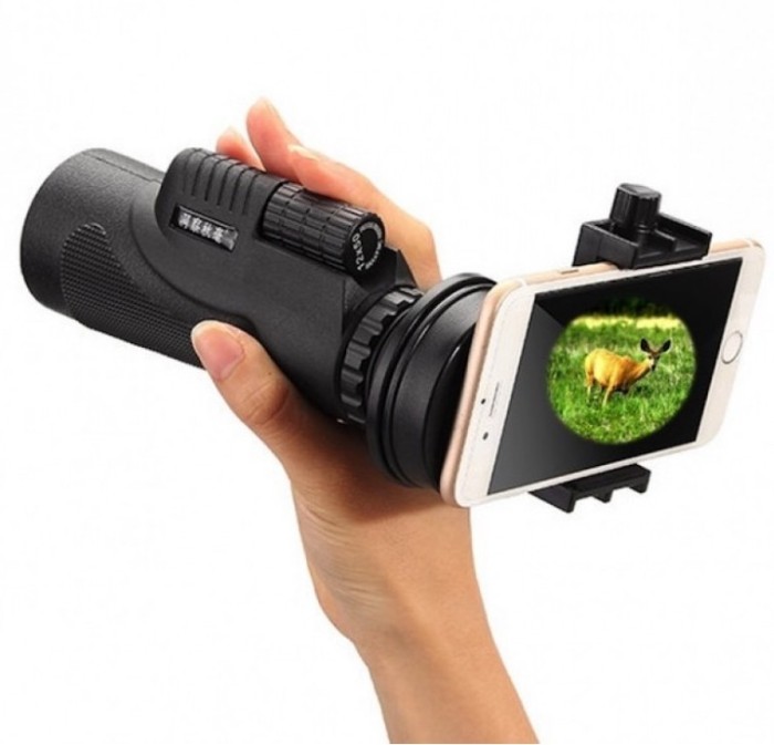 Telescop portabil cu suport pentru telefon cu focalizare zoom 12x foto mare Telescop portabil cu suport pentru telefon cu focalizare zoom 12x foto mare