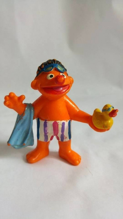 Figurina Ernie Muppets Show, cauciuc, Henson, Bullyland, Germany, Handpainted
